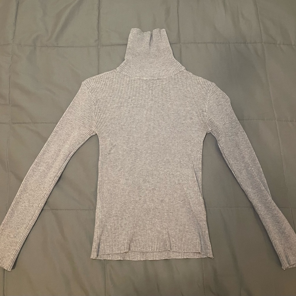 SHEIN Ribbed Knit Gray Turtleneck Sweater Size XS